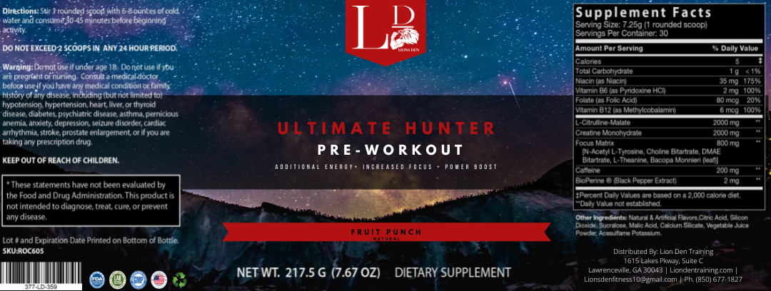 ULTIMATE HUNTER PRE-WORKOUT